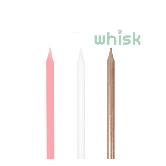 Whisk Tall Pink and Rose Gold Candles 16 Pack image number 1