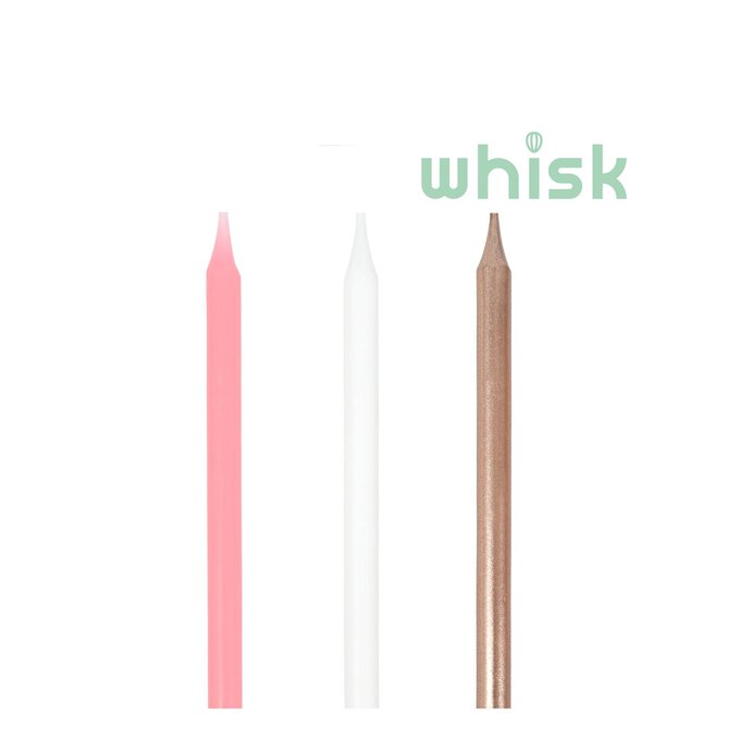 Whisk Tall Pink and Rose Gold Candles 16 Pack image number 1