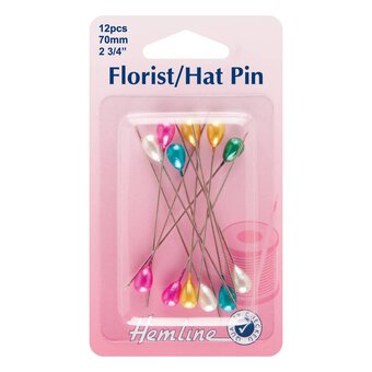 Hemline Florist and Hat Pins 12 Pack