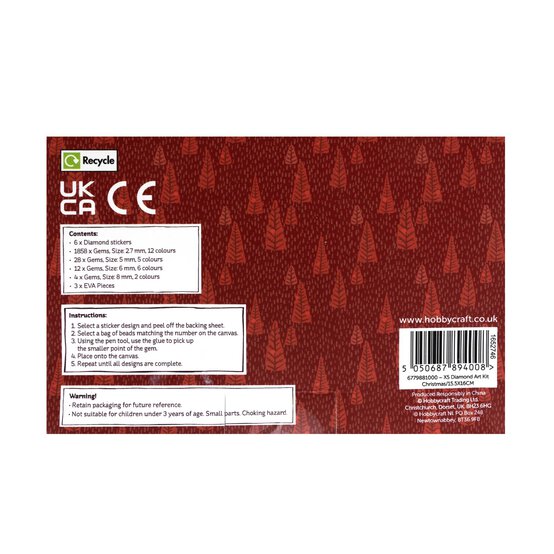 Diamond Art Christmas Kit 6 Pack image number 5