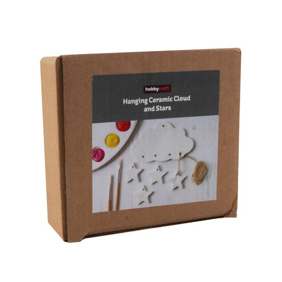 Unglazed Ceramic Cloud and Stars Decoration 14cm image number 4