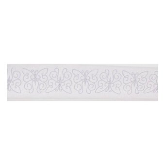 White Butterfly Organdie Ribbon 25mm x 3m