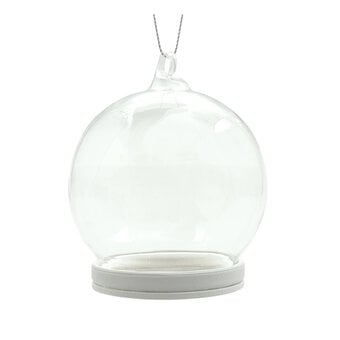 Fillable Glass Hanging Snow Globe 8cm