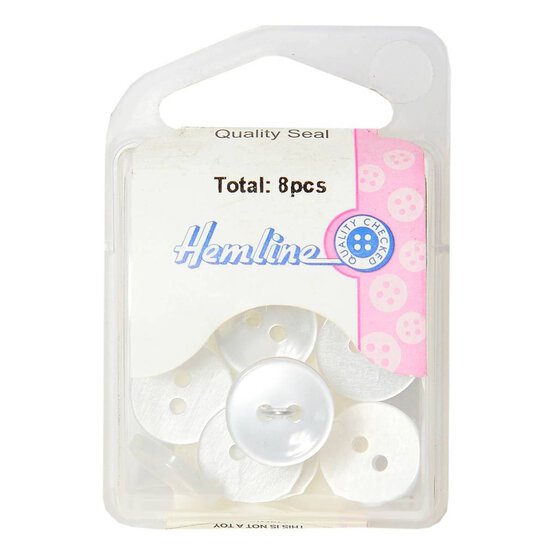 Hemline White Basic Shirt Blouse Button 8 Pack image number 2