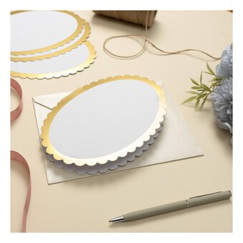 Gold Foil Oval Cards 5 x 7 Inches 6 Pack