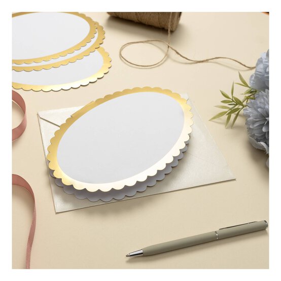 Gold Foil Oval Cards 5 x 7 Inches 6 Pack image number 2