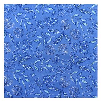 Grecian Blues Olive Garden Cotton Fabric by the Metre
