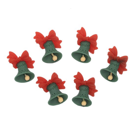 Christmas Bell Resin Decorations 6 Pack image number 1