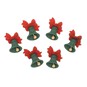 Christmas Bell Resin Decorations 6 Pack image number 1