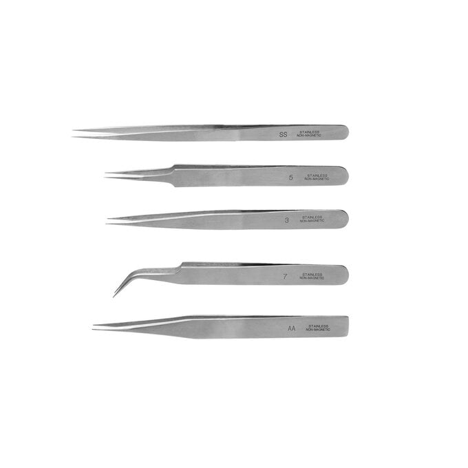 Modelcraft Stainless Steel Tweezers 5 Pack  image number 1