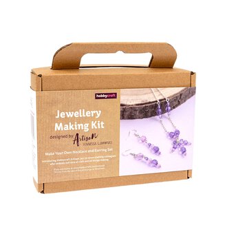 Artisan Make Your Own Purple Necklace and Earrings Kit