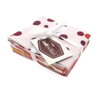 Pink Spotty Cotton Fat Quarters 5 Pack