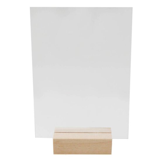 Clear Rectangle Acrylic Table Sign 20cm