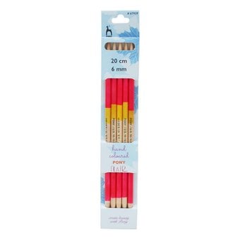 Pony Flair Double Ended Knitting Needles 20cm 6mm 5 Pack