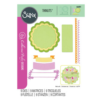 Sizzix Thinlits Scalloped Circles, Borders and Banners Die Set 9 Pieces