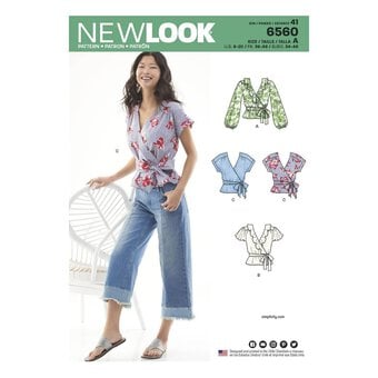 New Look Women's Wrap Around Tops Sewing Pattern 6560