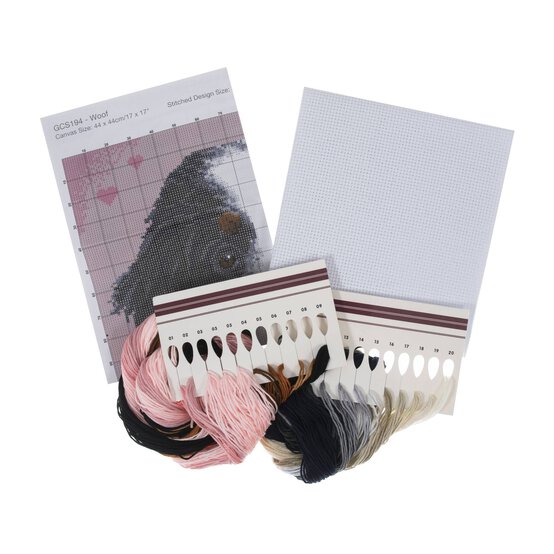 Trimits Woof Large Cross Stitch Kit 36cm x 36cm image number 3