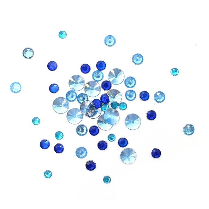 Blue Assorted Round Gems 90g image number 1