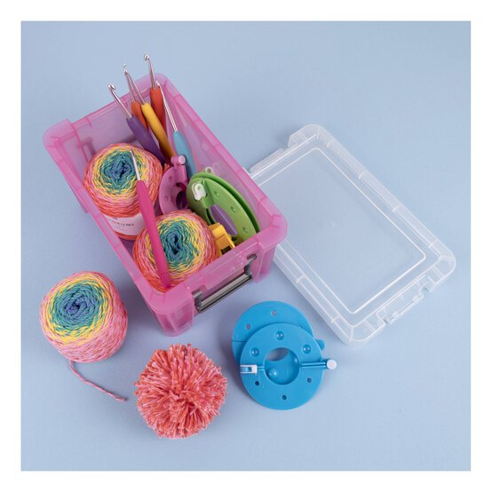 Whitefurze Allstore 1.7 Litre Transparent Pink Storage Box 1.7 Litre image number 2