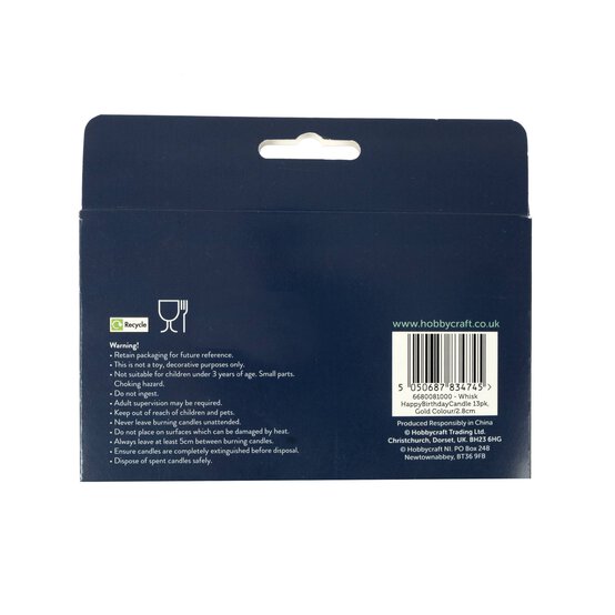 Whisk Gold Happy Birthday Candles 13 Pack image number 7