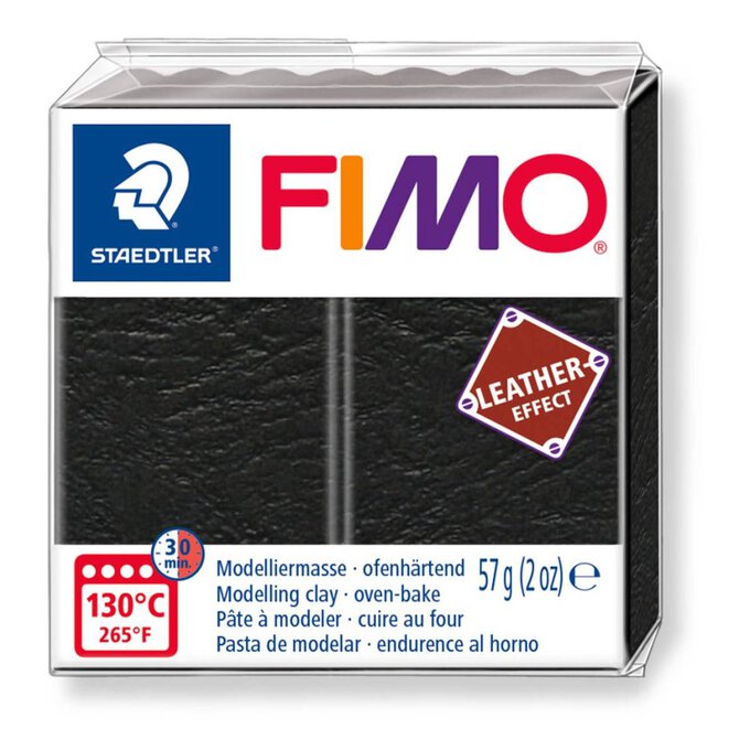 Fimo Leather Effect Black Modelling Clay 57g
