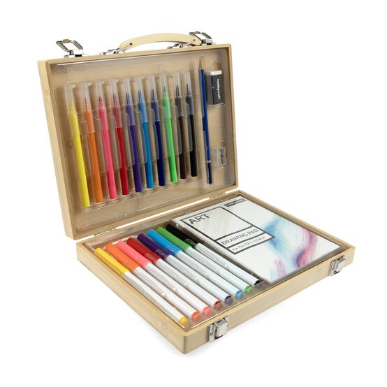 Art Marker Bamboo Box Art Set 22 Pieces image number 1