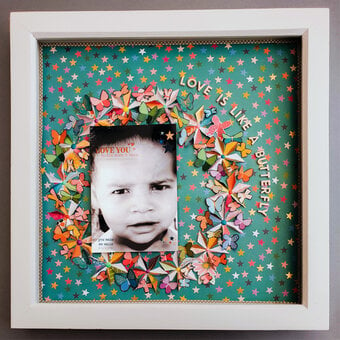 How to Make a Butterfly Wreath Framed Scrapbook Page