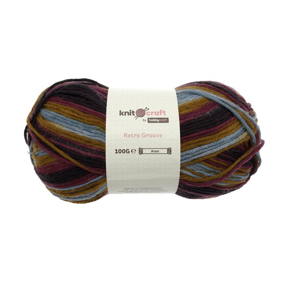 Knitcraft Pink and Brown Retro Groove 100g image number 1