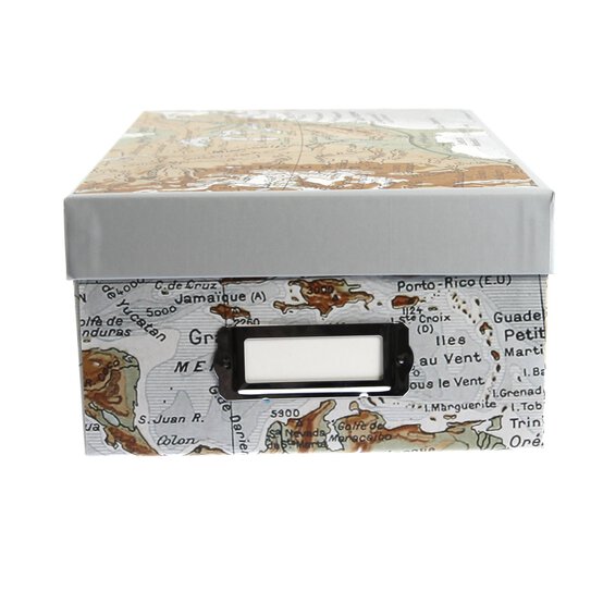 Blue Map Storage Box 11cm x 20cm x 29cm image number 3
