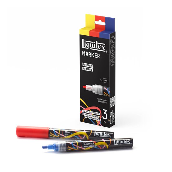 Liquitex Primary Markers 2mm 3 Pack image number 2