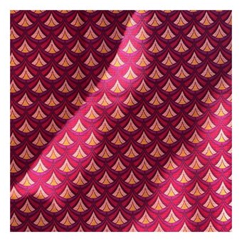 Fuchsia Art Deco Polycotton Fabric by the Metre