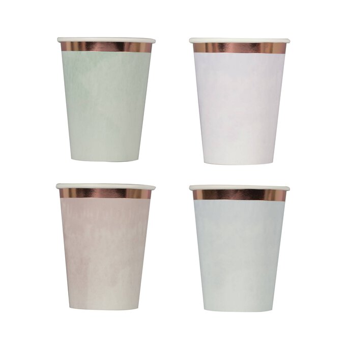 Ginger Ray Pastel Glaze Effect Paper Cups 8 Pack image number 1