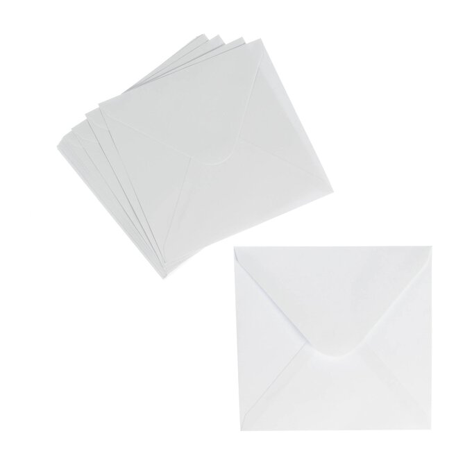Crafts UK - 50 Cartes et enveloppes 10x10 cm, Blanc, 152 x 243 x 3.81 cm  382 243 : : Fournitures de bureau