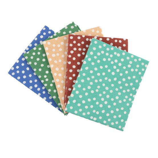 Mixed Polka Dot Cotton Fat Quarters 5 Pack