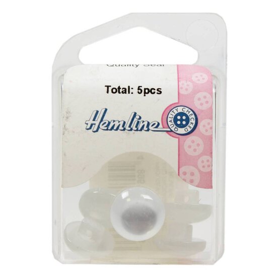 Hemline White Basic Dome Button 5 Pack image number 2