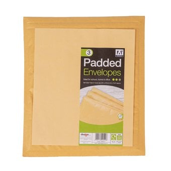 Brown Padded Envelopes 22cm x 27.5cm 3 Pack