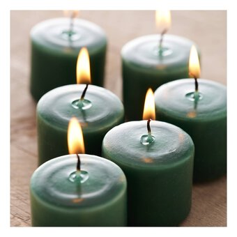 Green Christmas Candles 6 Pack 