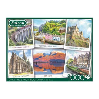 Falcon de Luxe Greetings from Scotland Jigsaw Puzzle 1000 Pieces