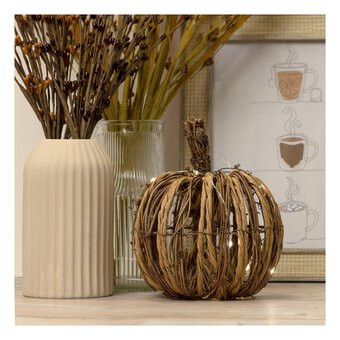 Light-Up Wicker Pumpkin 15cm