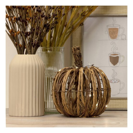 Light-Up Wicker Pumpkin 15cm image number 2