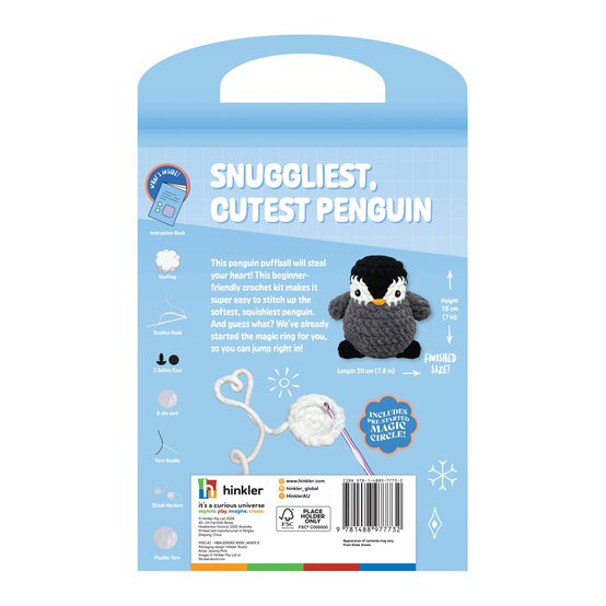 Oh My Craft! Pete Penguin Crochet Plushie Kit image number 3