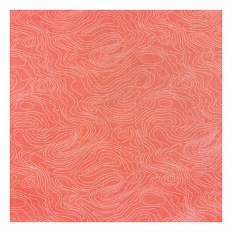 Langdale Valley Contour Map Cotton Fabric by the Metre