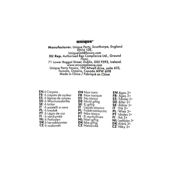 Wax Crayon Party Bag Fillers 6 Pack  image number 5