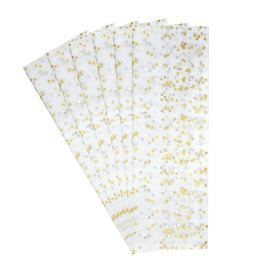 Gold and Silver Spot Printed Tissue Paper 50cm x 70cm 6 Pack image number 1