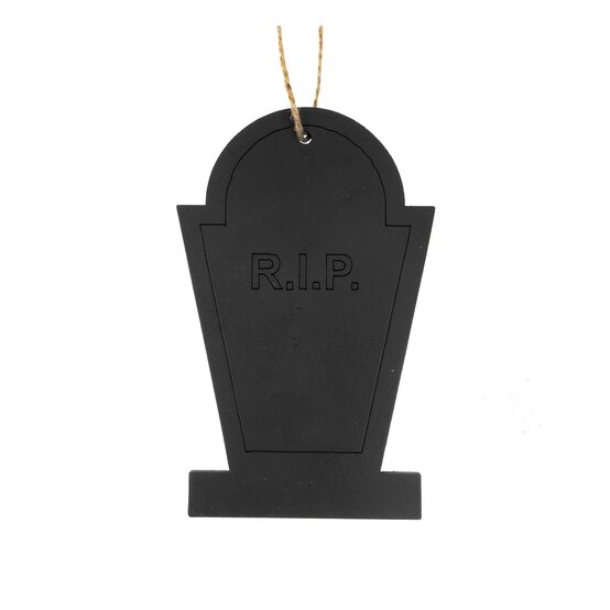 Black Hanging Tombstone Decoration 10cm  image number 3