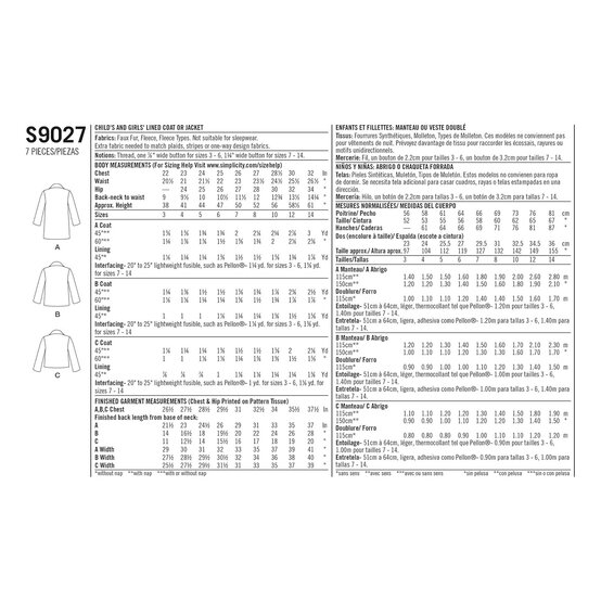 Simplicity Children's Jackets Sewing Pattern S9027 (HH 3-6) image number 3