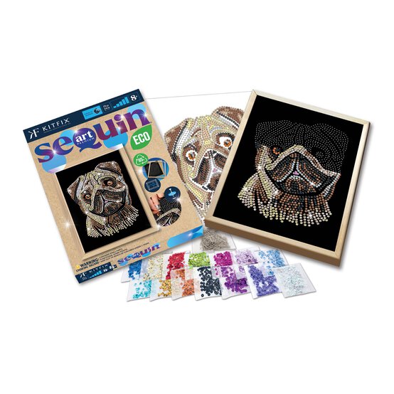Kitfix Pug Sequin Art Blue Premium Kit image number 4