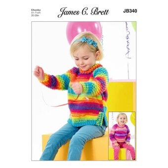 James C Brett Party Time Girls Sweater Pattern JB340
