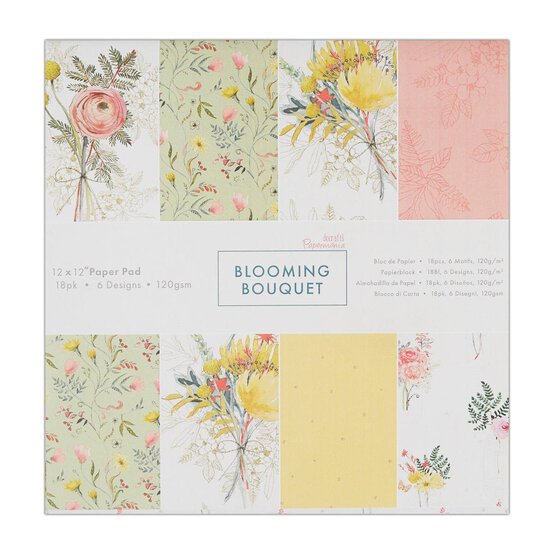 Papermania Blooming Bouquets Paper Pad 12 x 12 Inches 18 Sheets image number 1