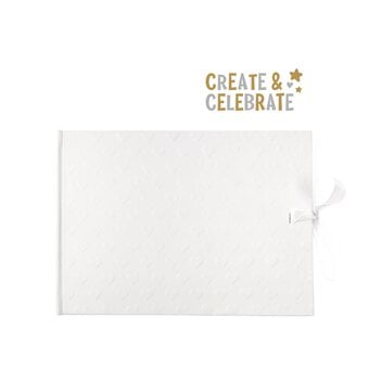 Create & Celebrate White Embossed Heart Guestbook